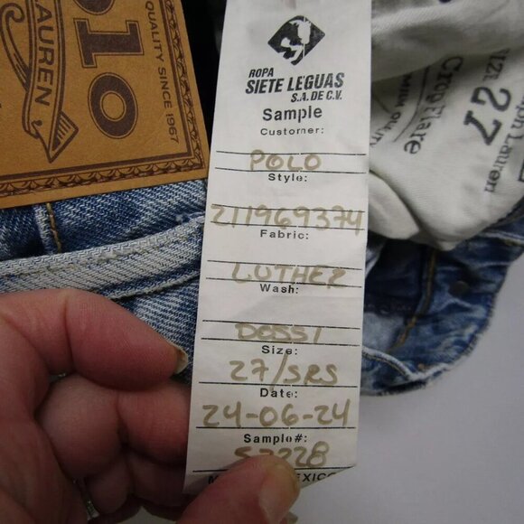 NEW POLO RALPH LAUREN Womens Crop Flare Distressed Jeans Size 27 Dossi Blue - Picture 8 of 16